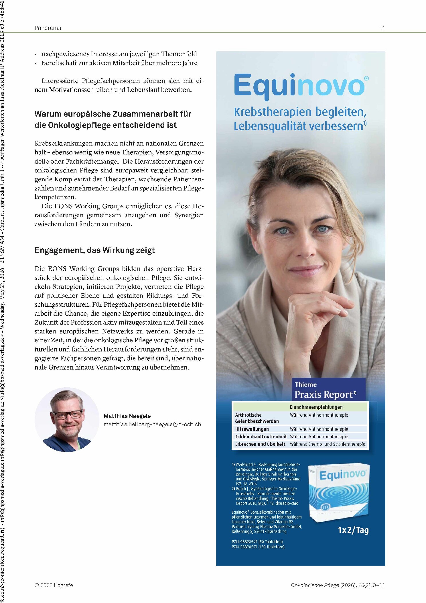 Vorschauseite 3: Gemeinsam die Onkologiepflege in Europa gestalten: Die Working Groups der EONS im Überblick