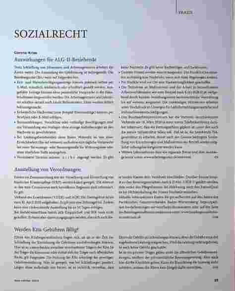 Vorschauseite 1: SOZIALRECHT Corona-Krise