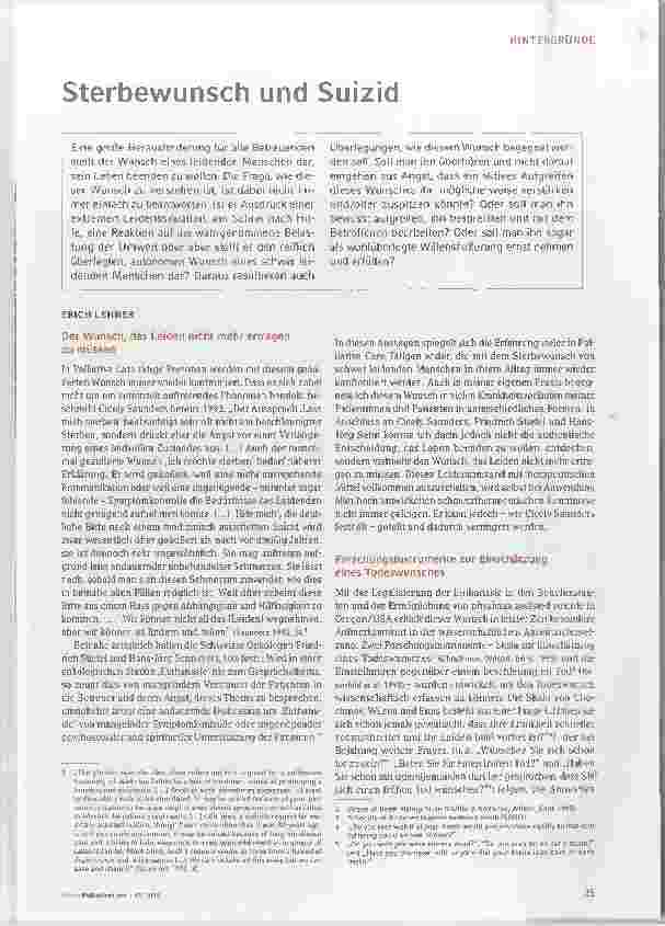 Vorschauseite 2: Sterbewunsch und Suizid