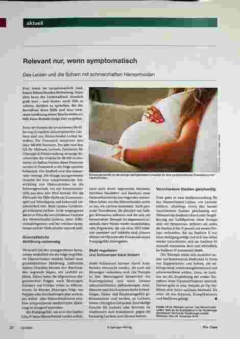 Vorschauseite 1: Relevant nur, wenn symptomatisch. Das Leiden und die Scham mit schmerzhaften Hämorrhoiden.