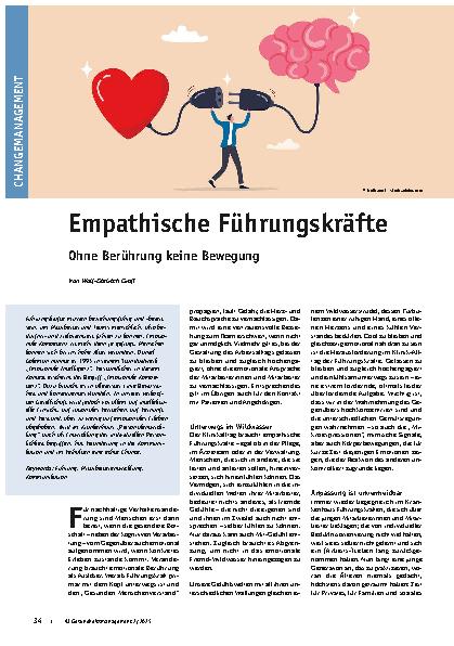Vorschauseite 1: Empathische Führungskräfte Ohne Berührung keine Bewegung