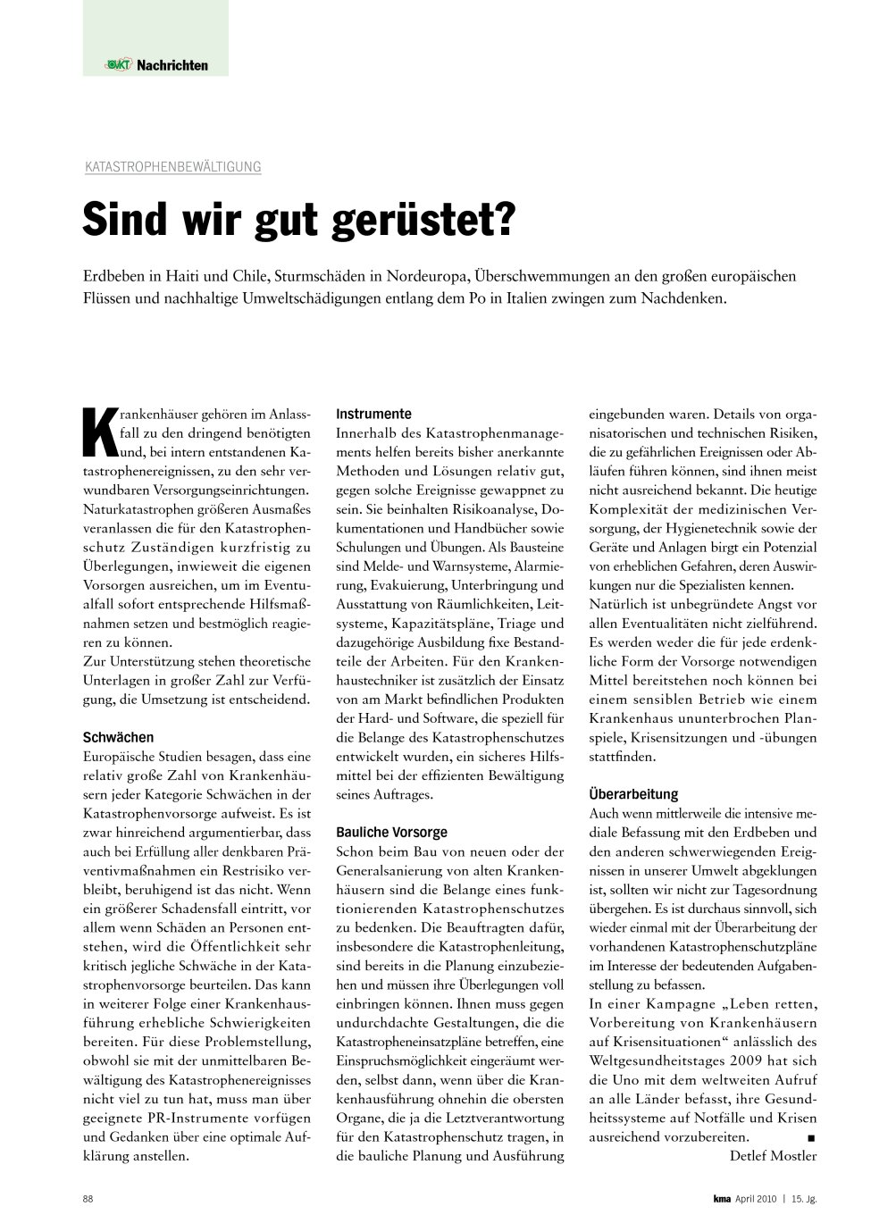 Vorschauseite 1: Sind wir gut gerüstet?