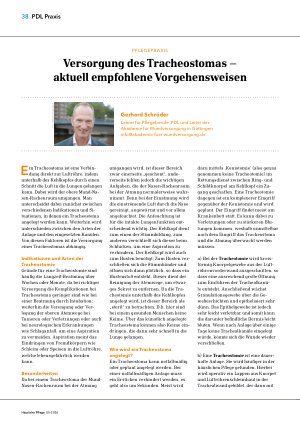 Vorschauseite 1: Versorgung des Tracheostomas – aktuell empfohlene Vorgehensweisen