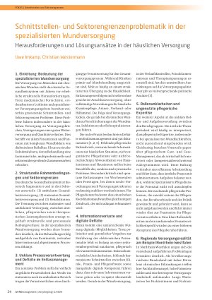 Vorschauseite 1: Schnittstellenund Sektorengrenzenproblematik in der spezialisierten Wundversorgung Herausforderungen und Lösungsansätze in der häuslichen Versorgung