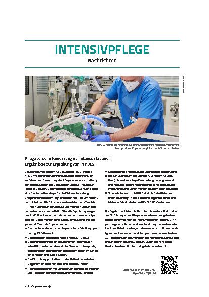 Vorschauseite 1: Intensivpflege Nachrichten