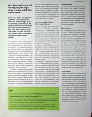 Vorschauseite 1: Kein Automatismus bei Höhergruppierung in Kitas wegen „erhöhtem Förderbedarf“