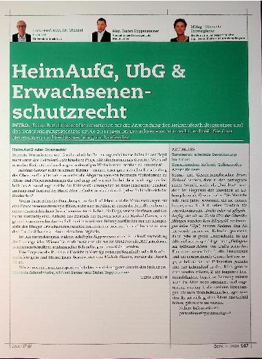 Vorschauseite 1: HeimAufG, UbG und Erwachsenenschutzrecht