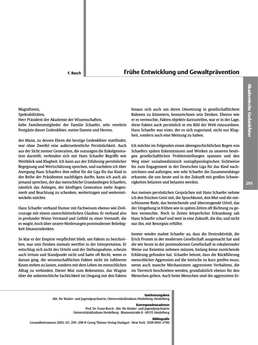 Vorschauseite 1: Frühe Entwicklung und Gewaltprävention