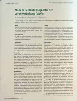 Vorschauseite 1: Modellorientierte Diagnostik der Verbverarbeitung (MoVe)