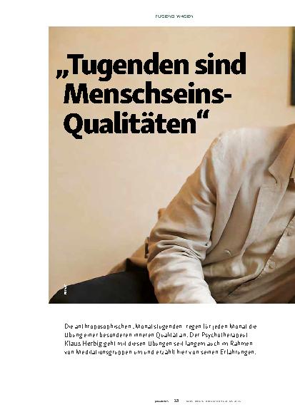 Vorschauseite 1: "Tugenden sind Menschseins-Qualitäten. "