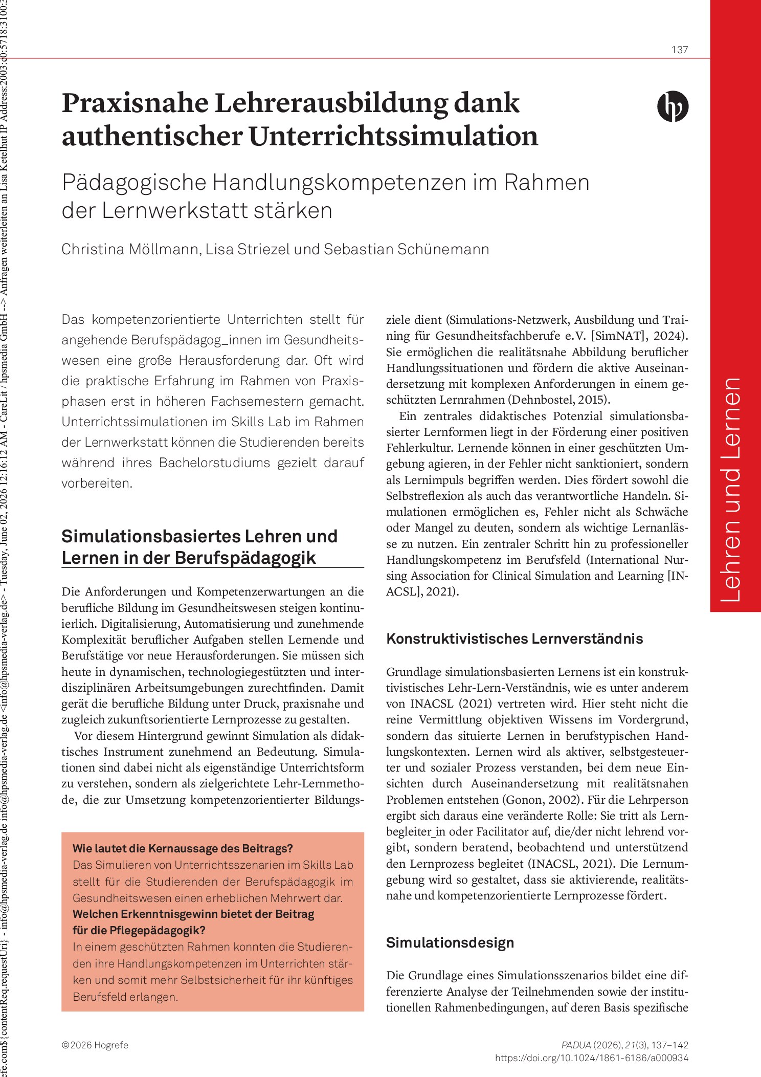 Vorschauseite 1: Praxisnahe Lehrerausbildung dank authentischer Unterrichtssimulation. Pädagogische Handlungskompetenzen im Rahmen der Lernwerkstatt stärken