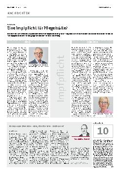 Vorschauseite 1: Eine Impfpflicht für Pflegekräfte?