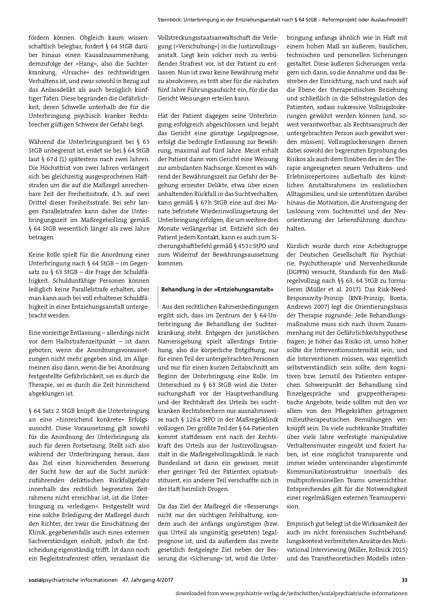 Vorschauseite 3: Unterbringung in der Entziehungsanstalt nach § 64 StGB – Reformprojekt oder Auslaufmodell?