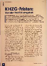 Vorschauseite 1: KH ZG-Fristen: Von der Realität eingeholt