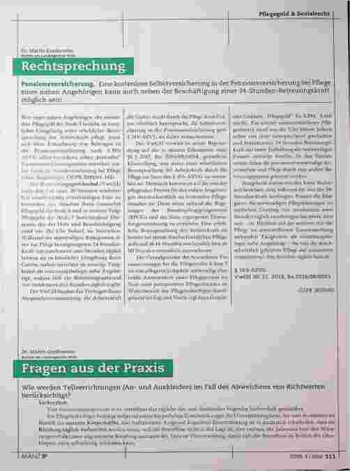 Vorschauseite 5: Pflegegeld & Sozialrecht