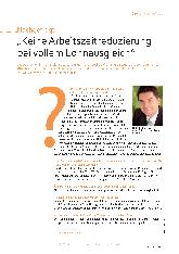 Vorschauseite 1: "Keine Arbeitszeitreduzierung bei vollem Lohnausgleich"