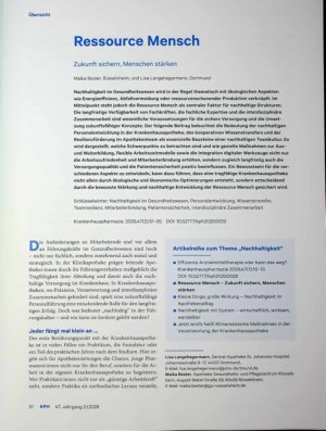 Vorschauseite 1: Ressource Mensch Zukunft sichern, Menschen stärken