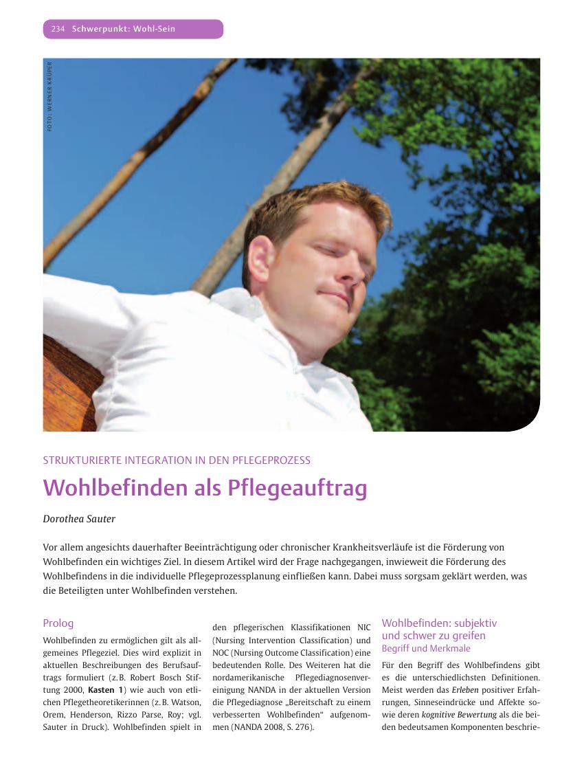 Vorschauseite 1: Wohlbefinden als Pflegeauftrag