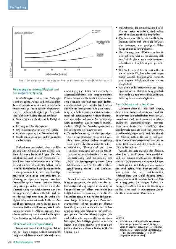 Vorschauseite 3: Arbeitsschutz und Arbeitssicherheit in Zeiten des demographischen Wandels „Alte Säcke und sture Böcke“