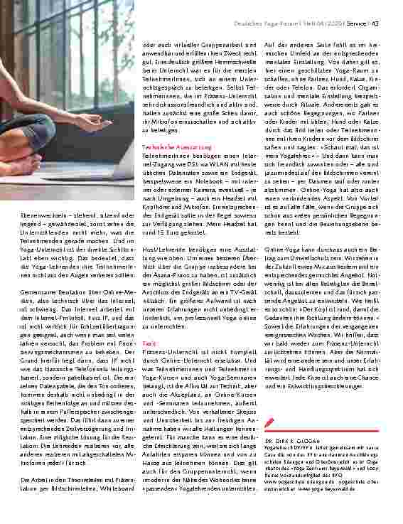 Vorschauseite 2: YOGA IN COVID-19-ZEITEN: Yoga online unterrichten