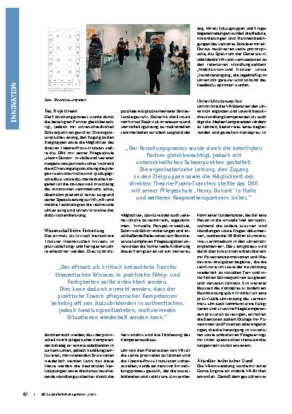Vorschauseite 2: DigiCare – virtuell gestützte Lehr-Lernszenarien für die Pflege