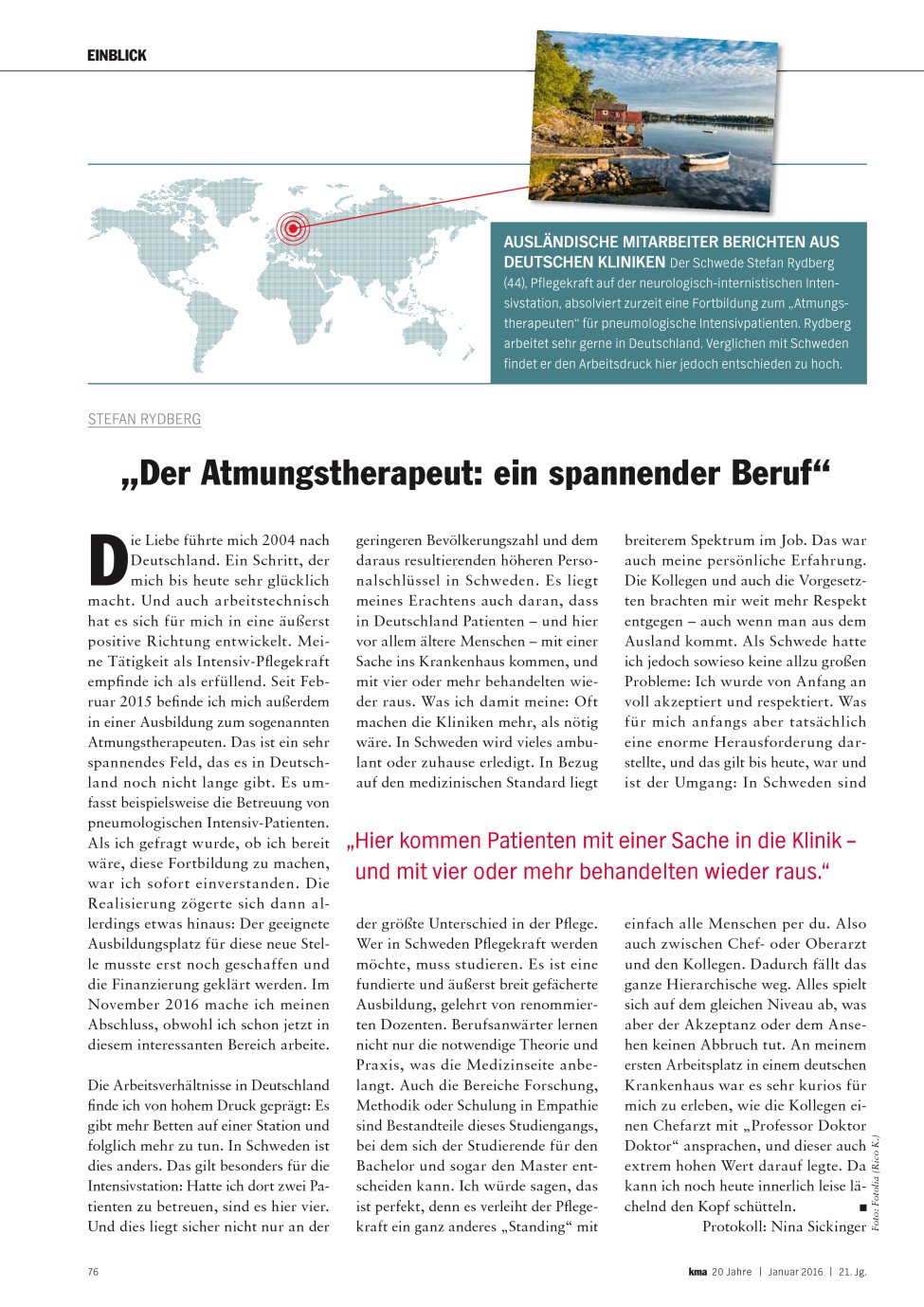Vorschauseite 1: „Der Atmungstherapeut: ein spannender Beruf”