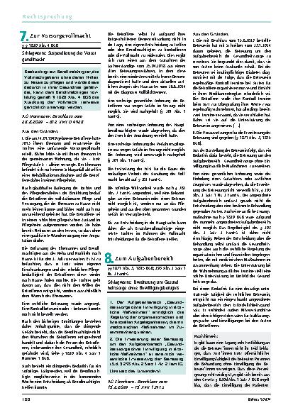 Vorschauseite 1: 7. Zur Vorsorgevollmacht: 8. Zum Aufgabenbereich: 9. Zur Unterbringung