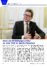 Vorschauseite 1: Interview mit Bildungsminister ao. Univ. -Prof. Dr. Martin Polaschek