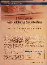 Vorschauseite 1: Die eigene Ausbildung beurteilen