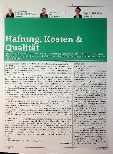 Vorschauseite 1: Haftung, Kosten und Qualität