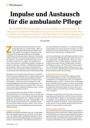 Vorschauseite 1: Impulse und Austausch! ür die ambulante Pflege