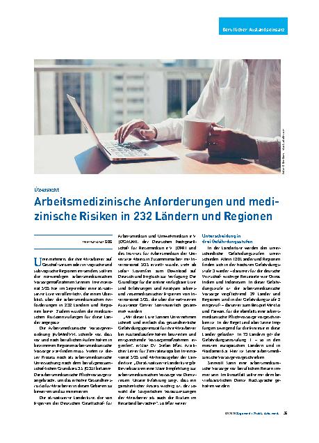 Vorschauseite 1: Arbeitsmedizinische Anforderungen und medizinische Risiken in 232 Ländern und Regionen