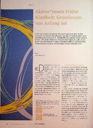 Vorschauseite 1: Akteur*innen Frühe Kindheit: Gemeinsam von Anfang an!