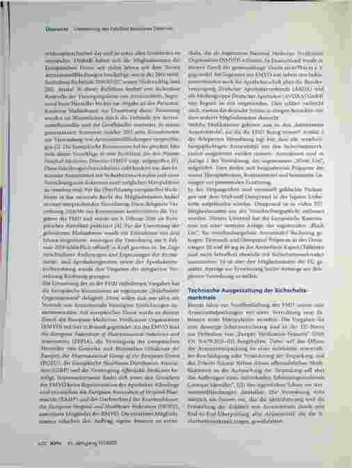 Vorschauseite 2: Umsetzung der Falsified Medicines Directive in der Krankenhausapotheke. Wo sind wir in 2020 und was erwartet uns in der Zukunft?