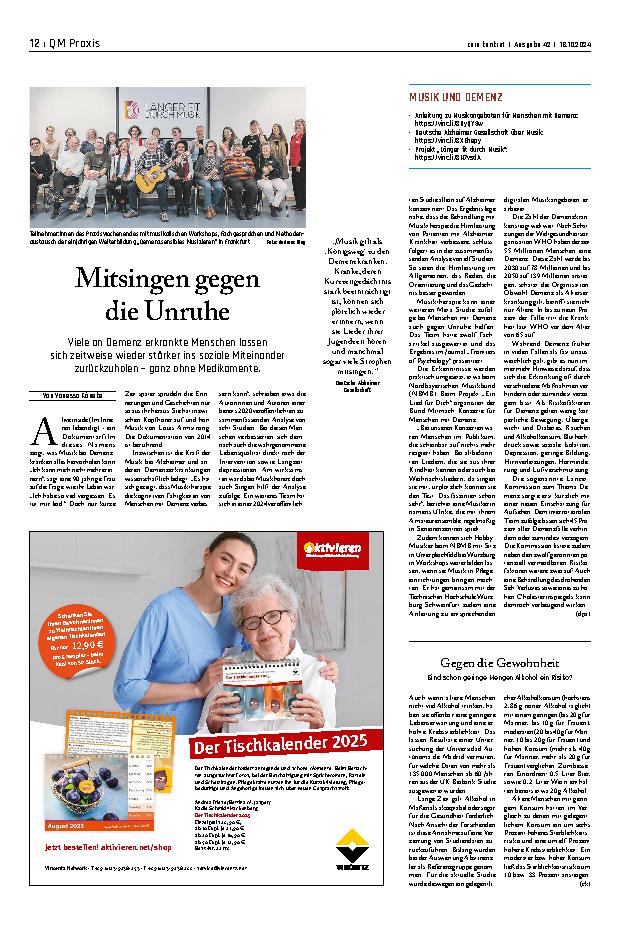 Vorschauseite 1: Mitsingen gegen die Unruhe