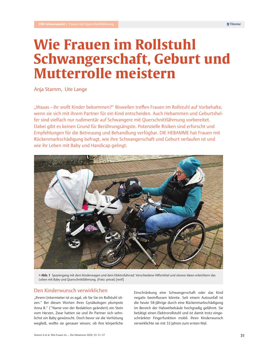 Vorschauseite 1: Wie Frauen im Rollstuhl Schwangerschaft, Geburt und Mutterrolle meistern