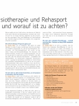 Vorschauseite 2: Long-Covid: Wie können Physiotherapie und Rehasport Patienten helfen und worauf ist zu achten?