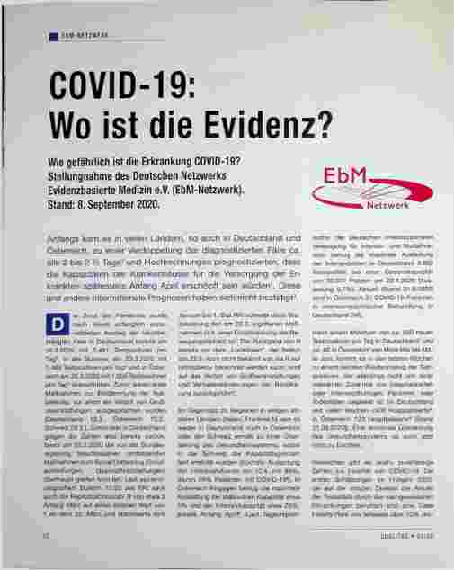 Vorschauseite 1: COVID-19: Wo ist die Evidenz?