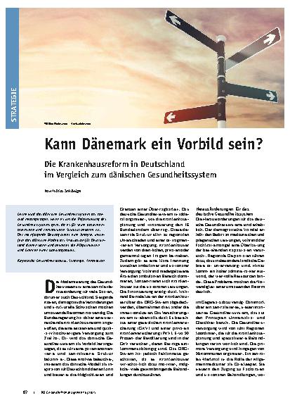Vorschauseite 1: Kann Dänemark ein Vorbild sein? Die Krankenhausreform in Deutschland im Vergleich zum dänischen Gesundheitssystem