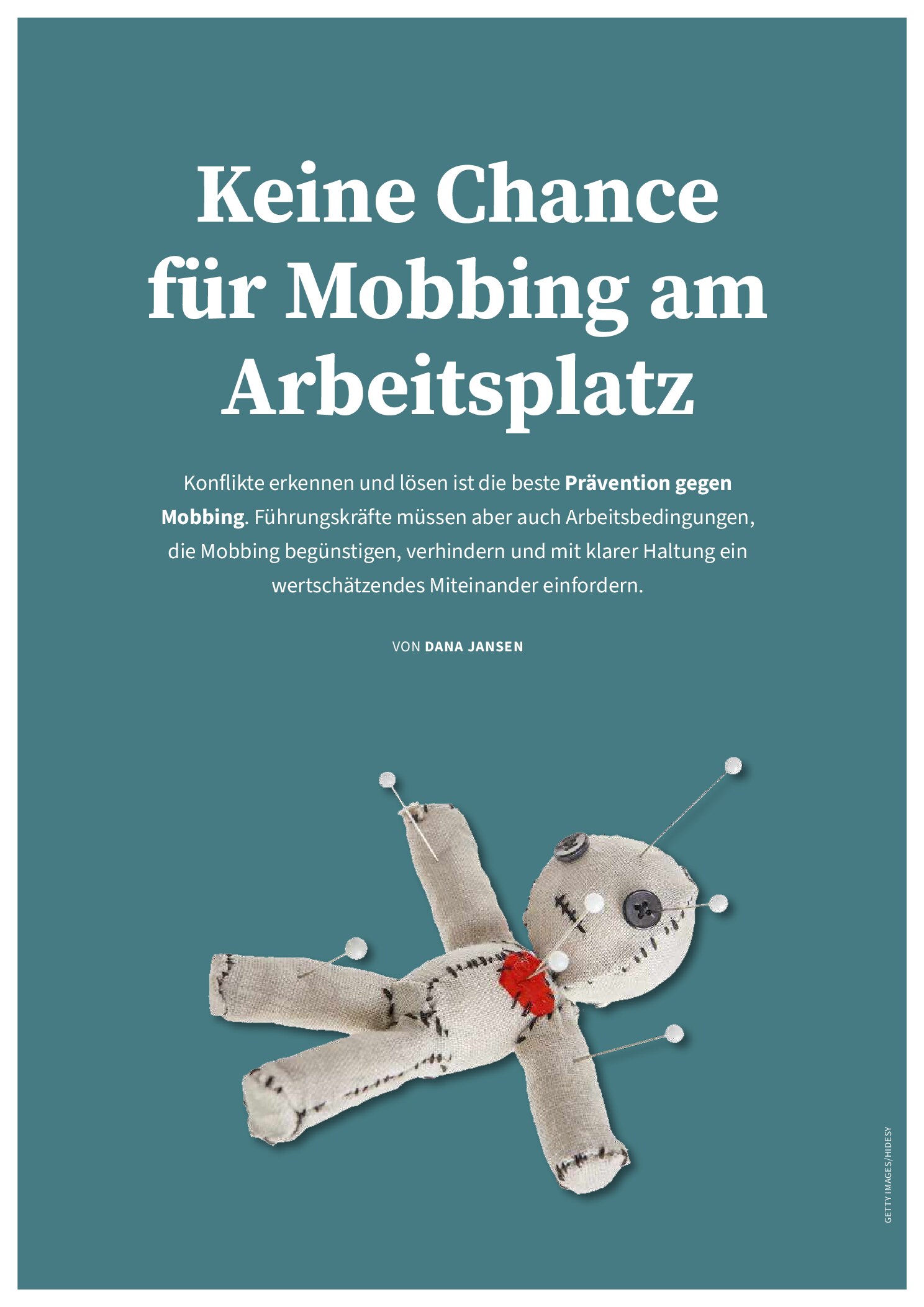 Vorschauseite 1: Keine Chance für Mobbing am Arbeitsplatz