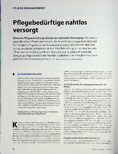 Vorschauseite 1: Pflegebedürftige nahtlos versorgt