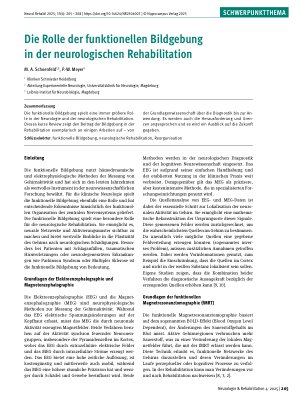 Vorschauseite 1: Die Rolle der funktionellen Bildgebung in der neurologischen Rehabilitation