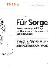 Vorschauseite 2: Fürsorge, Verantwortung und Sorge für Menschen mit (komplexen) Behinderungen.