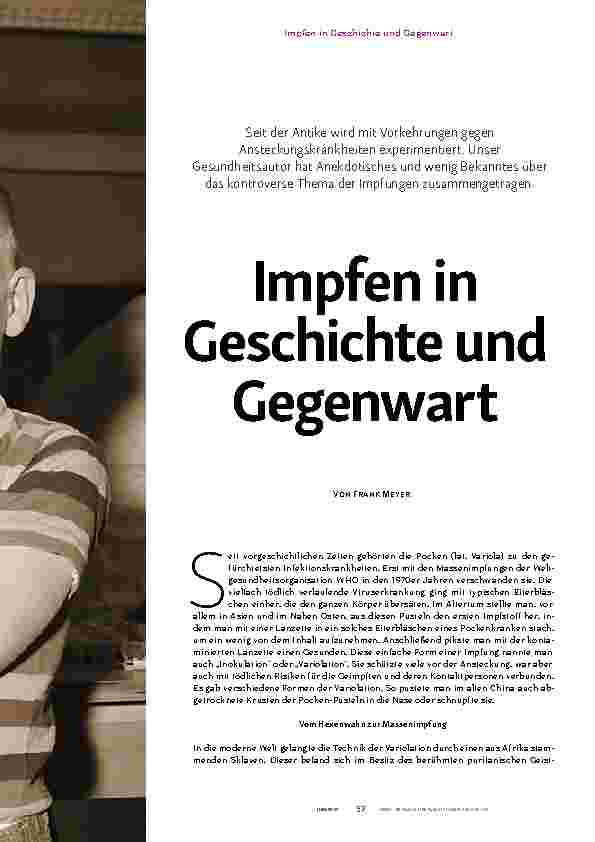 Vorschauseite 1: Impfen in Geschichte und Gegenwart