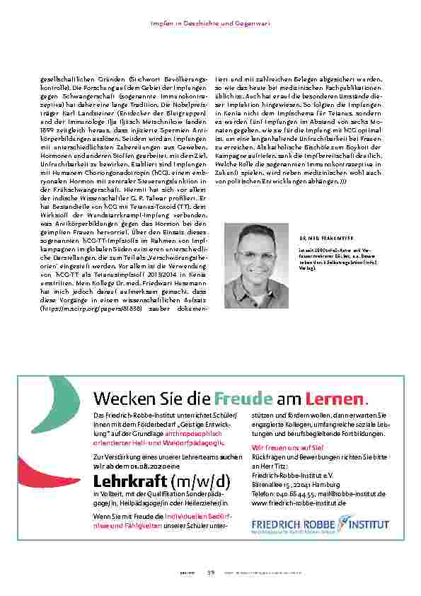 Vorschauseite 3: Impfen in Geschichte und Gegenwart
