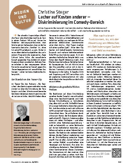 Vorschauseite 1: Lacher auf Kosten anderer – Diskriminierung im Comedy-Bereich