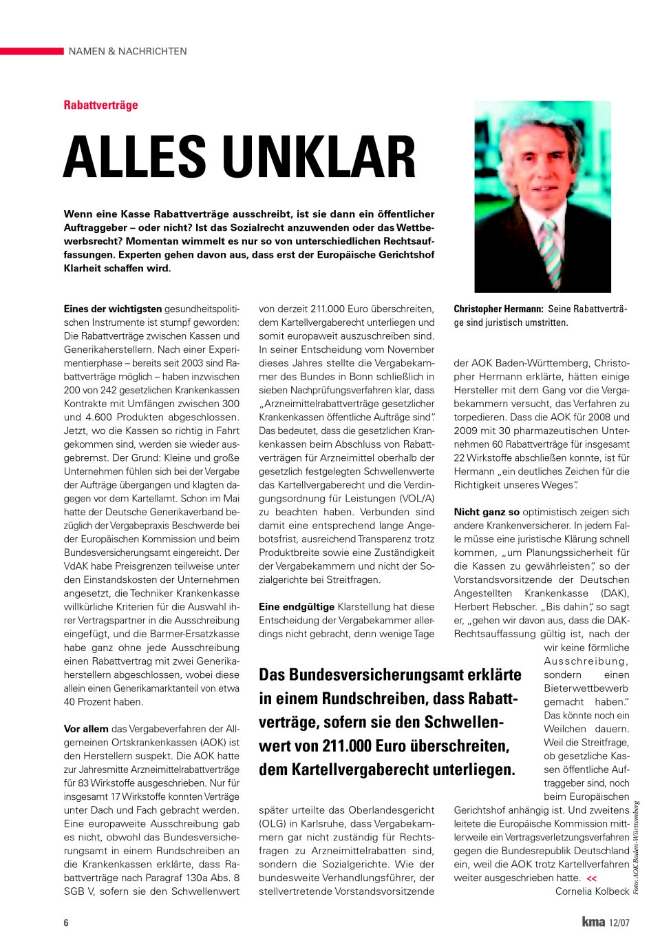 Vorschauseite 1: Alles unklar