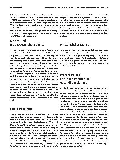 Vorschauseite 2: Praktisches Jahr im Gesundheitsamt – ein Erfahrungsbericht