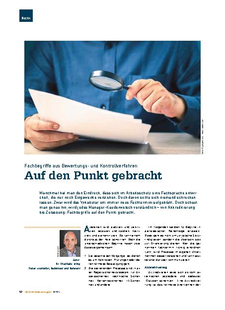 Vorschauseite 1: Fachbegriffe aus Bewertungsund Kontrollverfahren auf den Punkt gebracht.