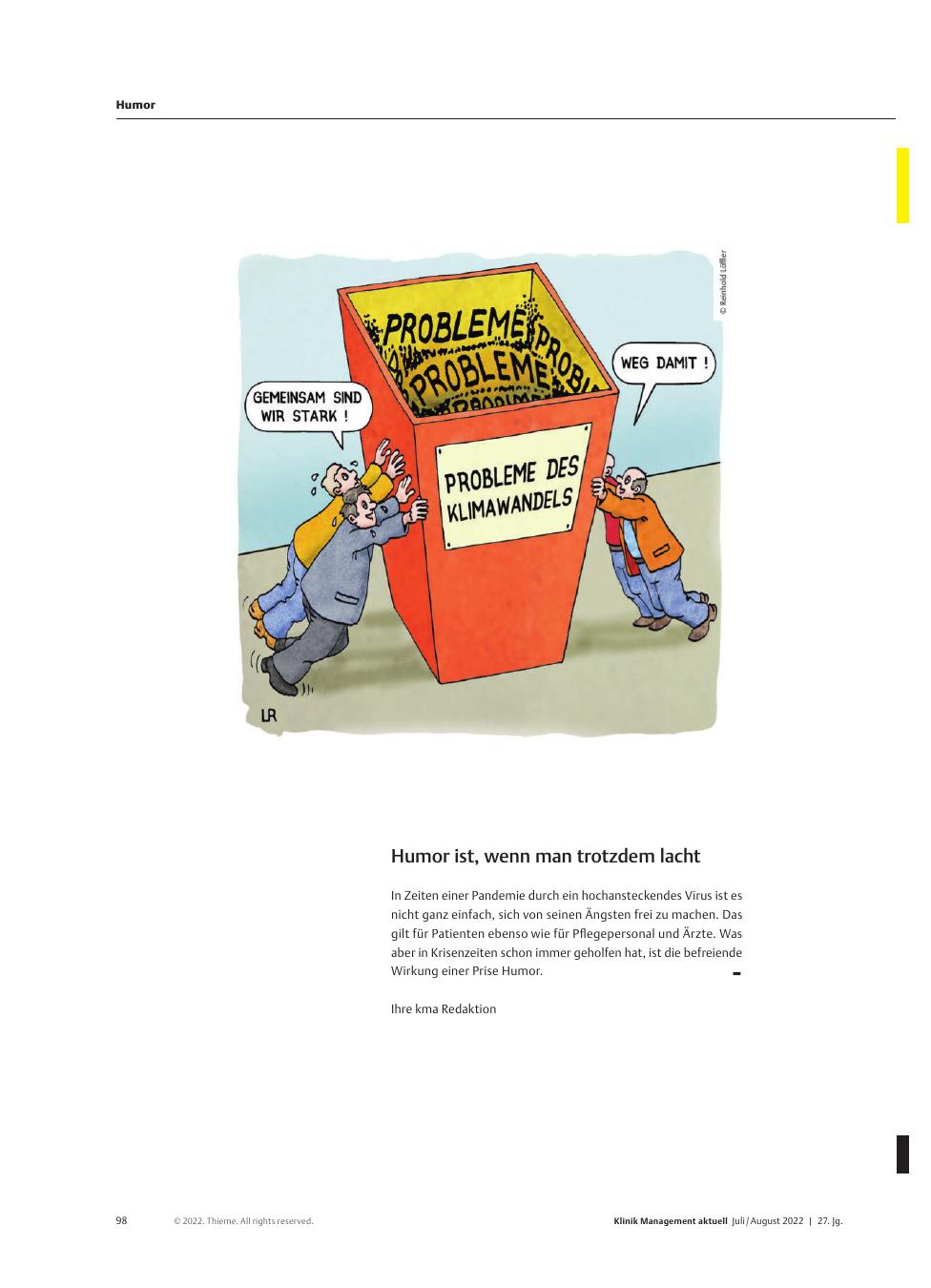 Vorschauseite 1: Humor ist, wenn man trotzdem lacht.